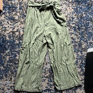 Green flowy pants